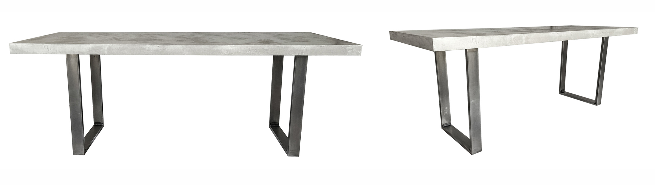 table beton cire pieds acier u place deco