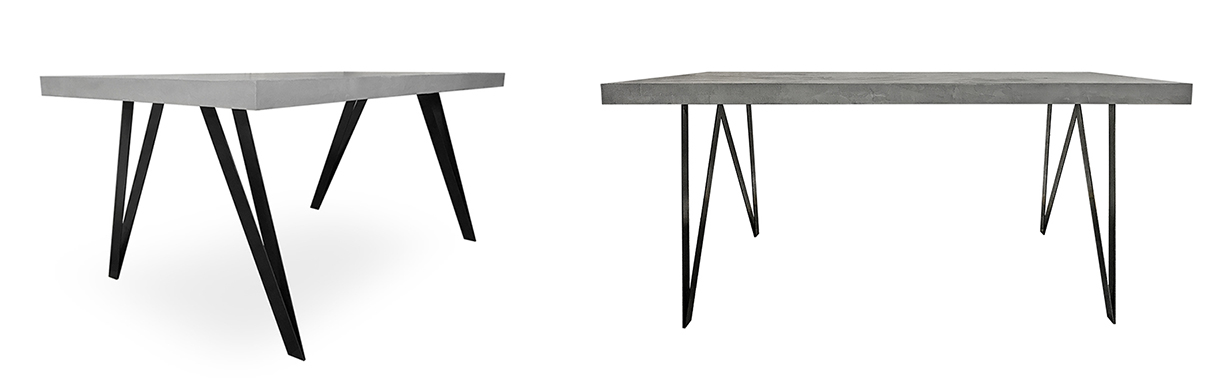 TABLE BETON CIRE PIEDS CAVALIER PLACE DECO (777)
