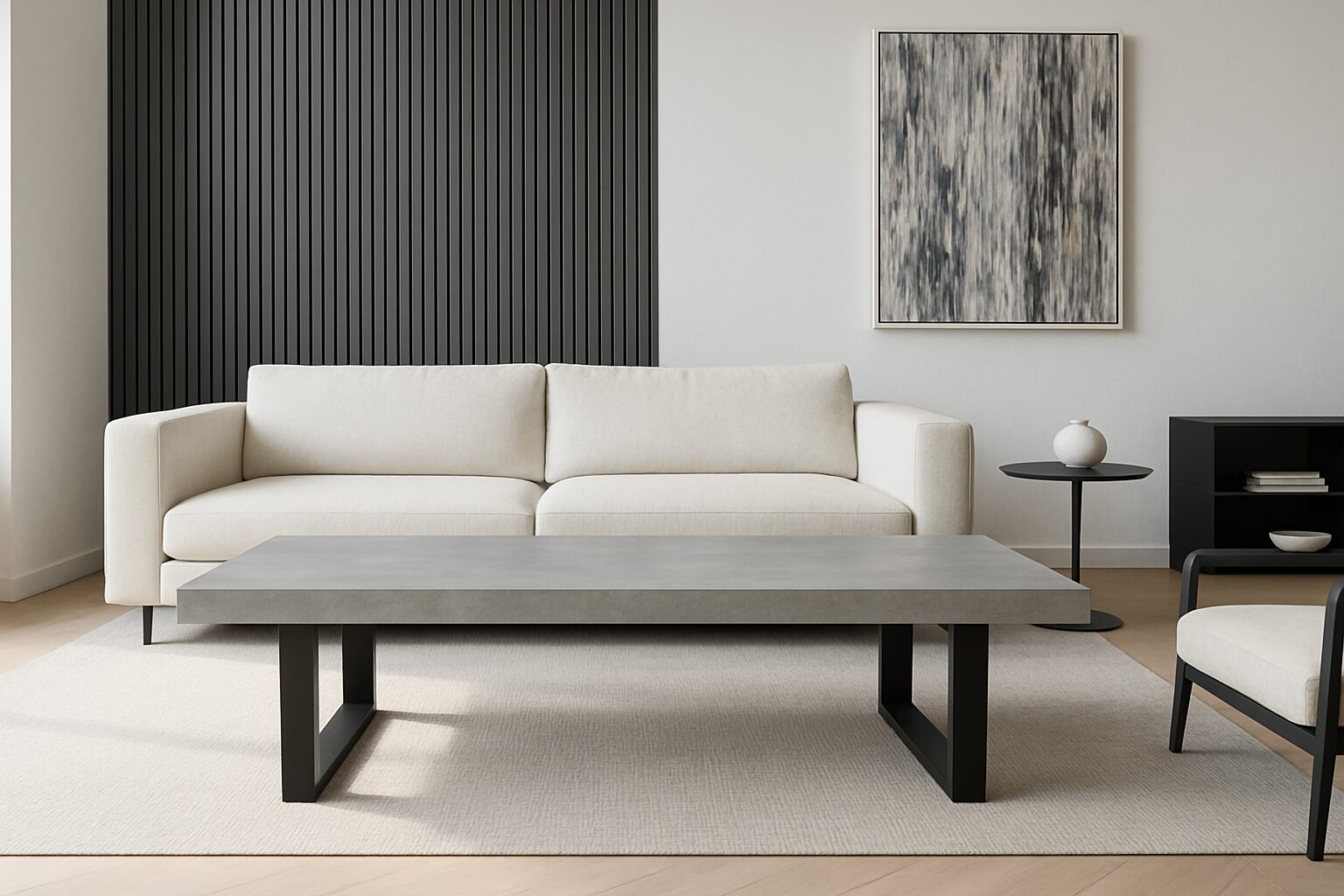 Caractéristiques : Plateau béton ciré reposant sur 2 pieds en U Matière plateau : béton ciré Protection : vernis polyuréthane anti tache mat Poids léger : 25kg/m2 en 60mm - 20kg /m2 en 30 mm Pieds : 2 pieds acier en U adaptés à votre plateau