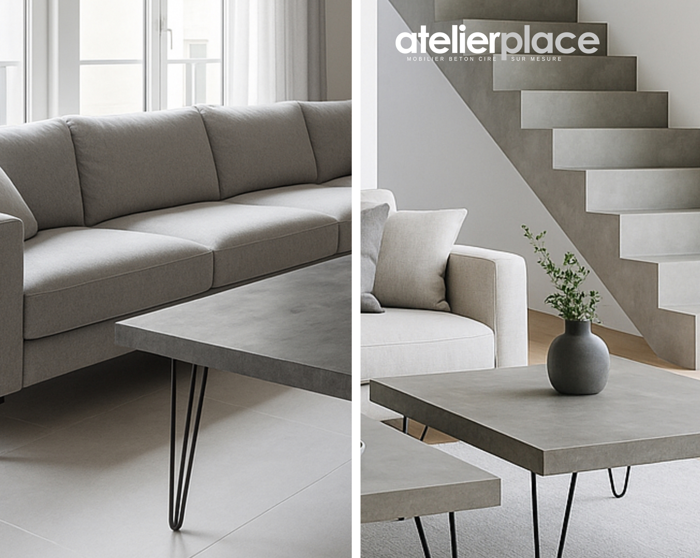 L’atelier Place est spécialisé dans la réalisation de mobilier sur mesure en béton ciré