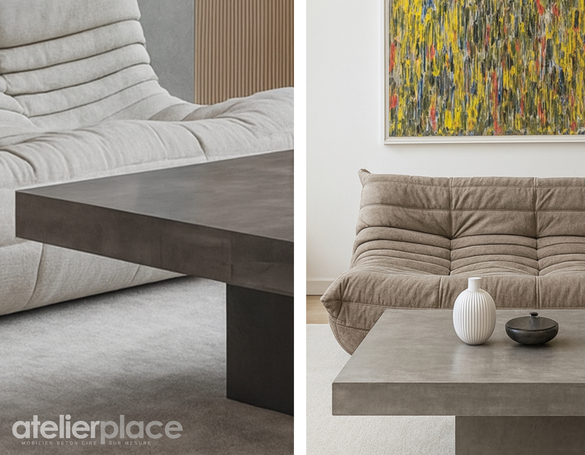 L’atelier Place est spécialisé dans la réalisation de mobilier sur mesure en béton ciré