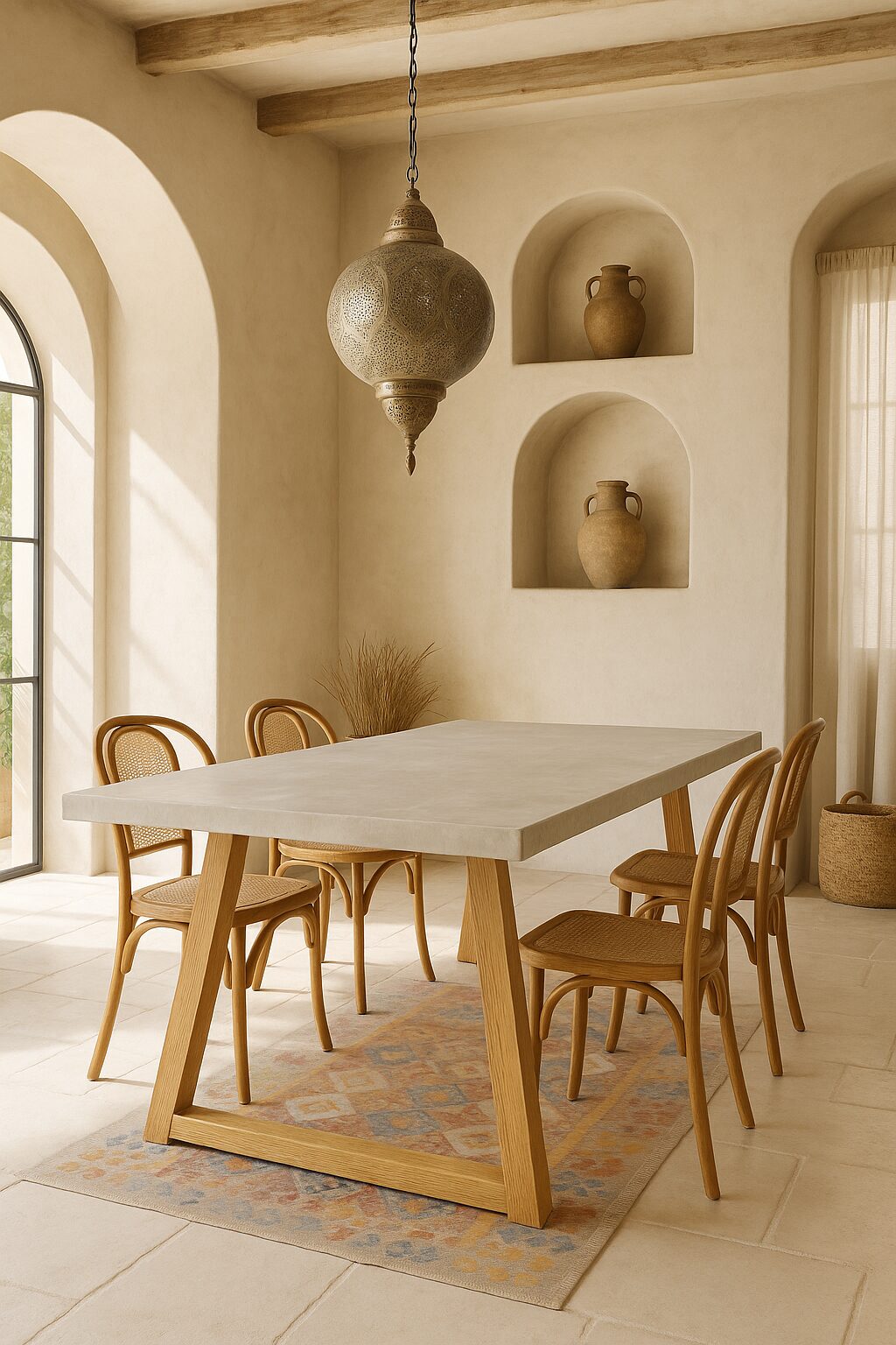 table béton ciré pieds trapeze bois (3)