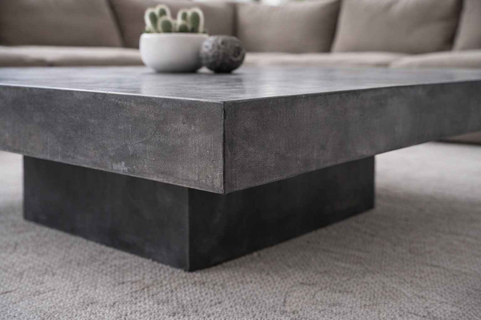 table beton cire pied central 