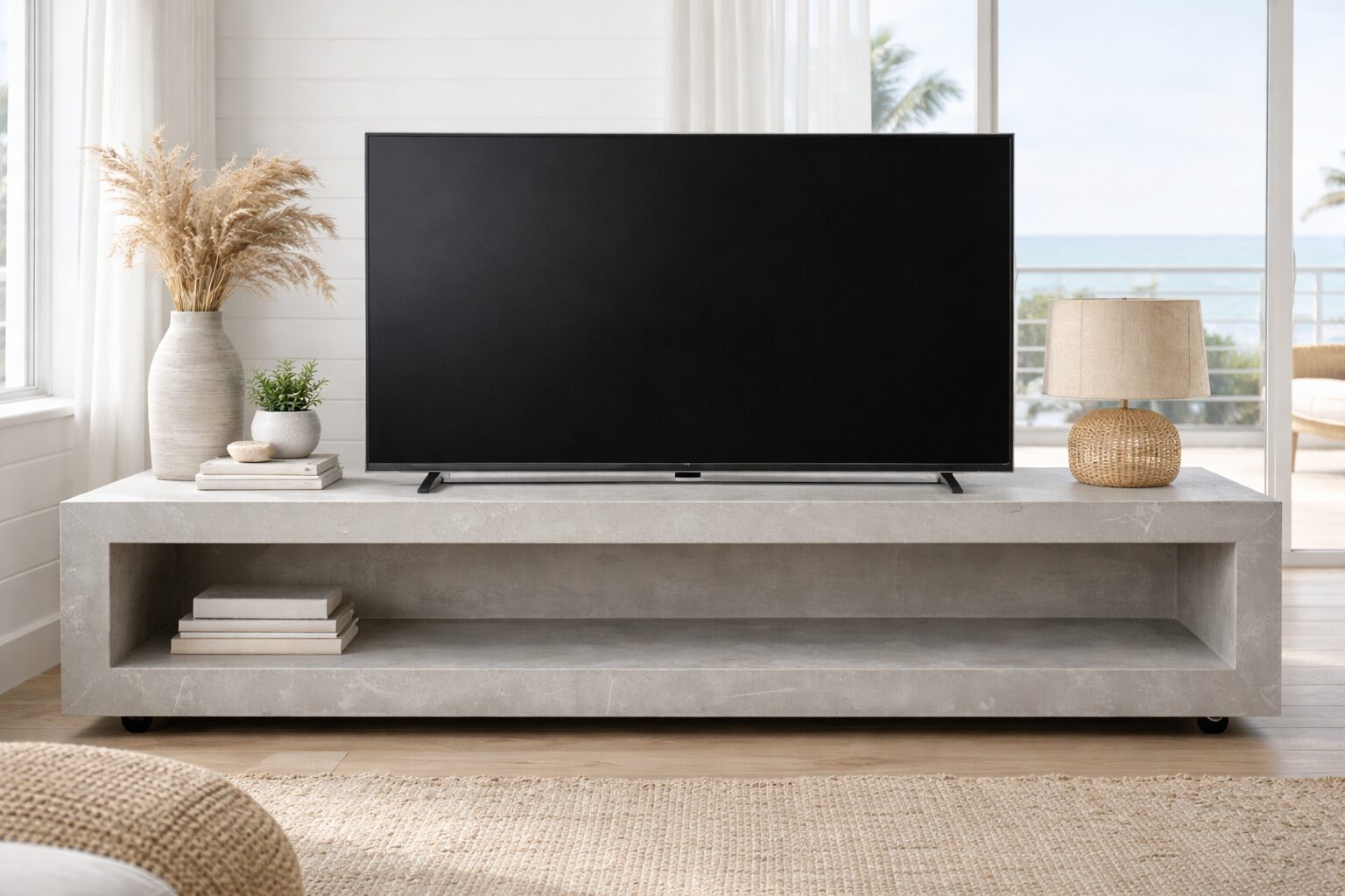 meuble tv beton ciré