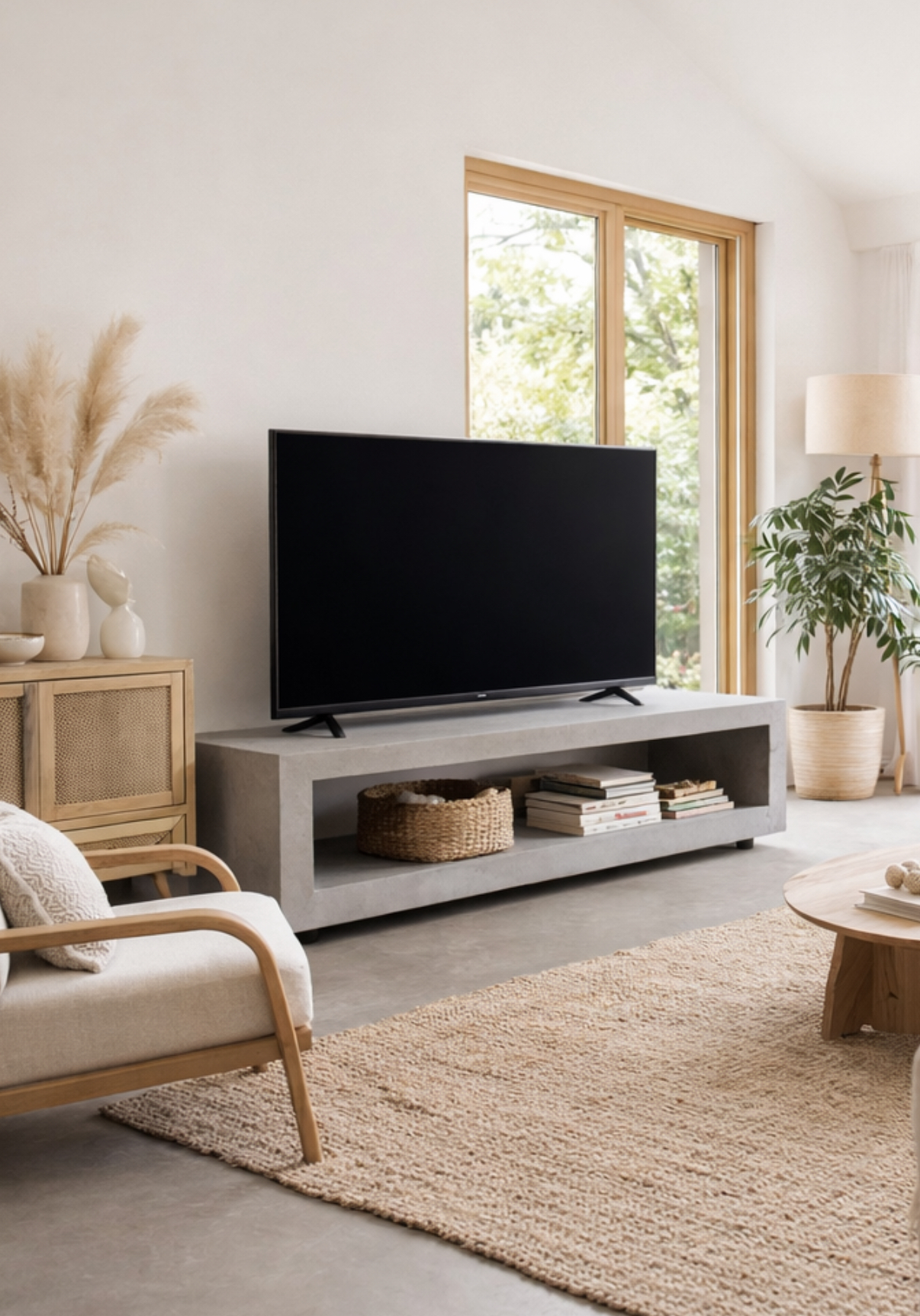 meuble tv beton ciré