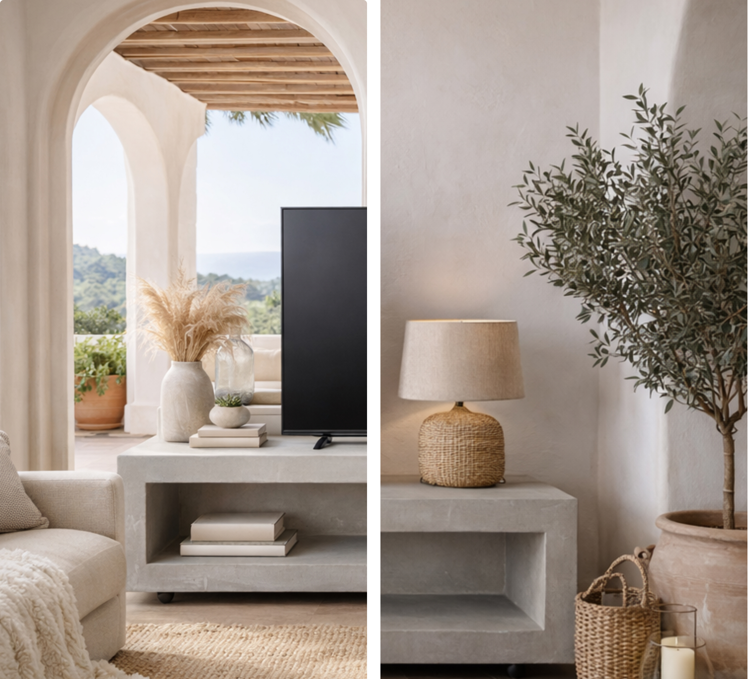 meuble tv beton ciré