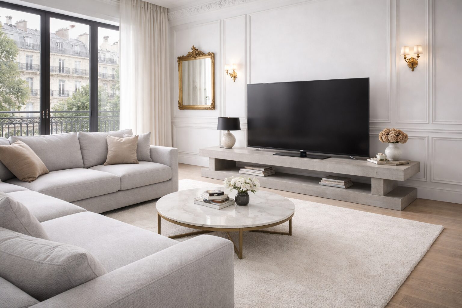 meuble tv béton ciré 