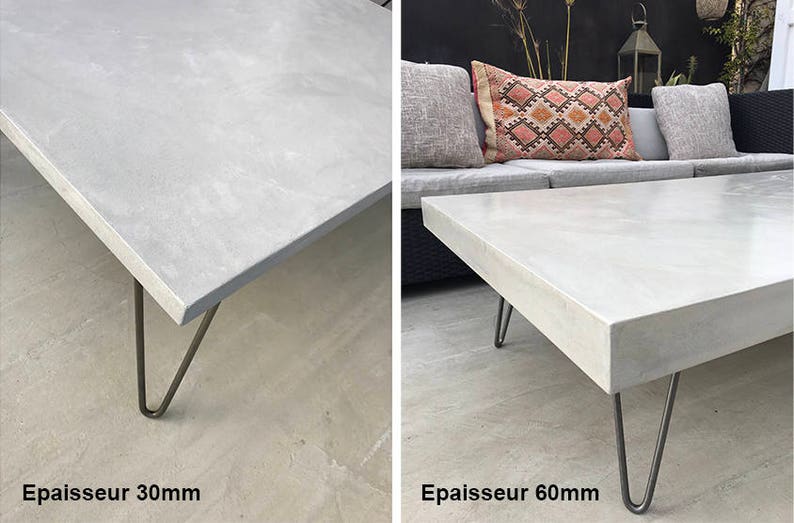 Table basse béton ciré pieds épingles – Image 11