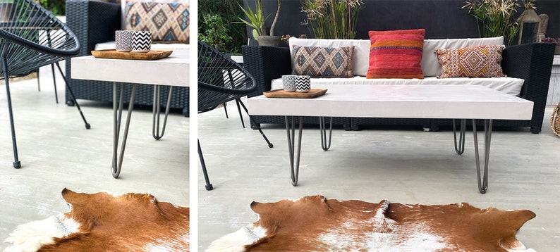 Table basse béton ciré pieds épingles – Image 9
