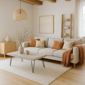 Table basse béton ciré sur mesure - pieds épingles