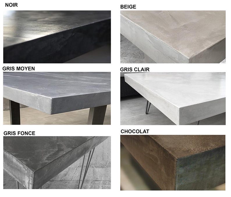 Table basse béton ciré pieds épingles – Image 17
