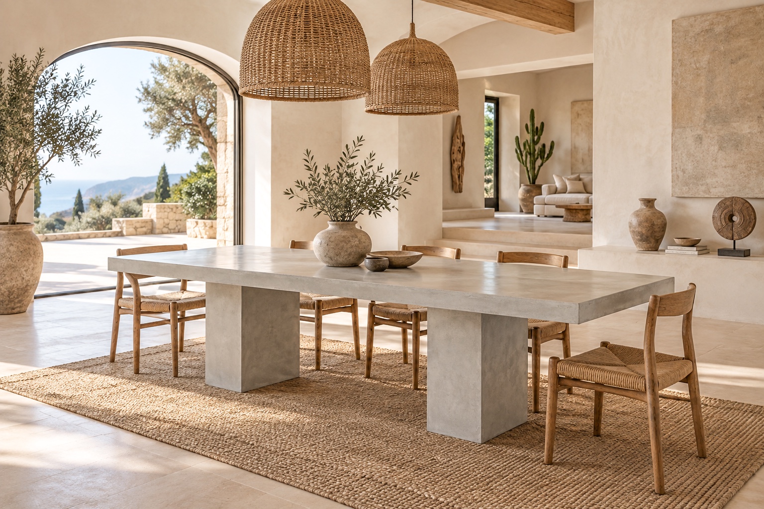 Table béton ciré double socle sur mesure – Image 6
