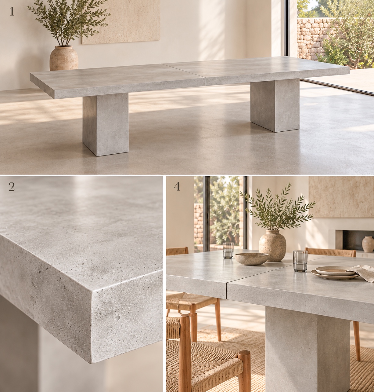 Table béton ciré double socle sur mesure – Image 5