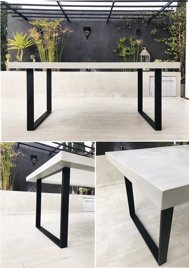 Table béton ciré ultra léger - Pieds métal au choix – Image 5