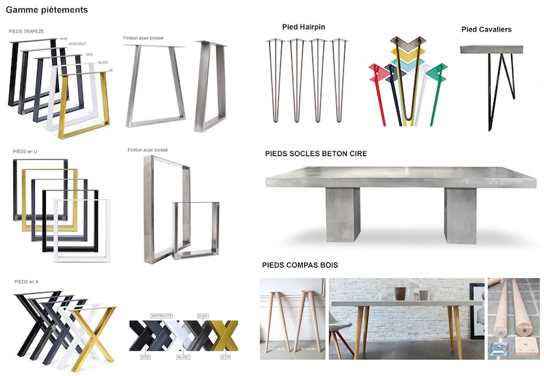 Table béton ciré sur mesure pieds métal en U – Image 15