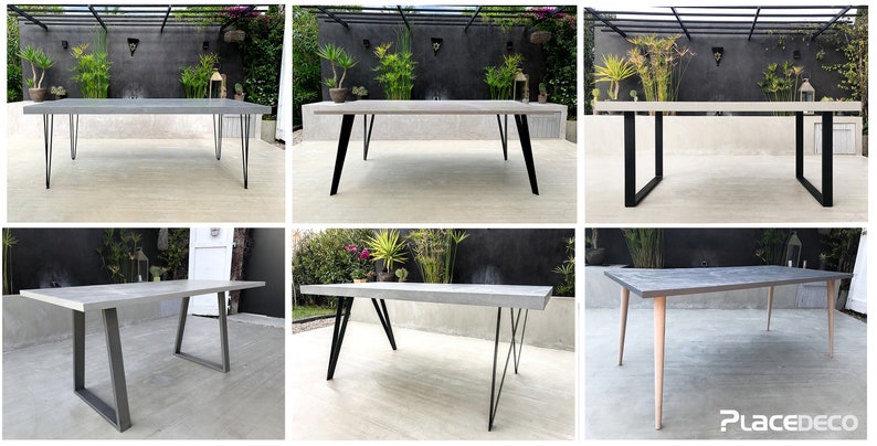 Table béton ciré ultra léger - Pieds métal au choix – Image 10