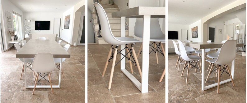 Table béton ciré sur mesure pieds métal en U – Image 9
