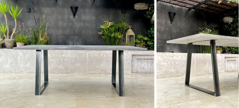 Table béton ciré ultra léger - Pieds métal au choix – Image 6