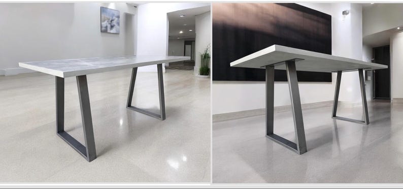 Table béton ciré ultra léger - Pieds métal au choix – Image 3