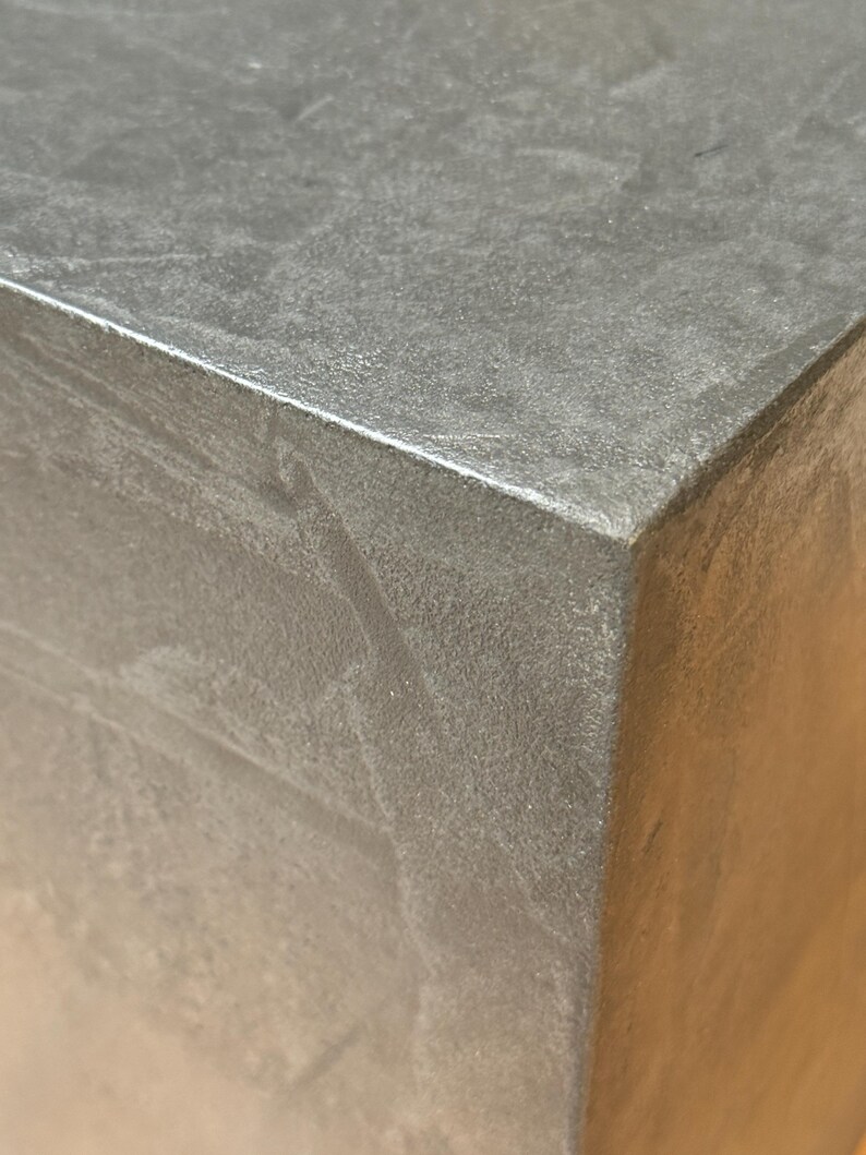 Table béton ciré pieds compas bois – Image 19