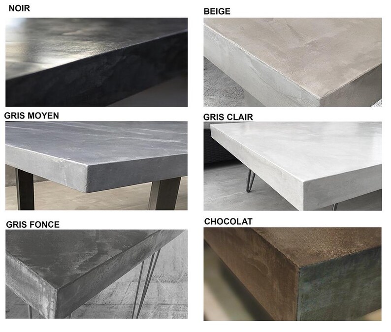 Table béton ciré sur mesure pieds métal en U – Image 13