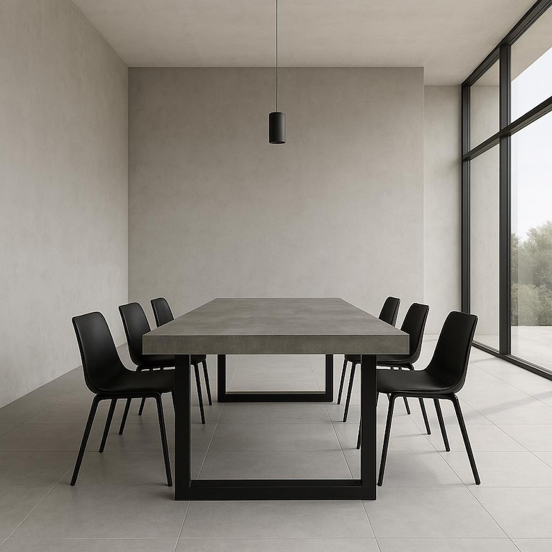 Table béton ciré sur mesure pieds métal en U – Image 11