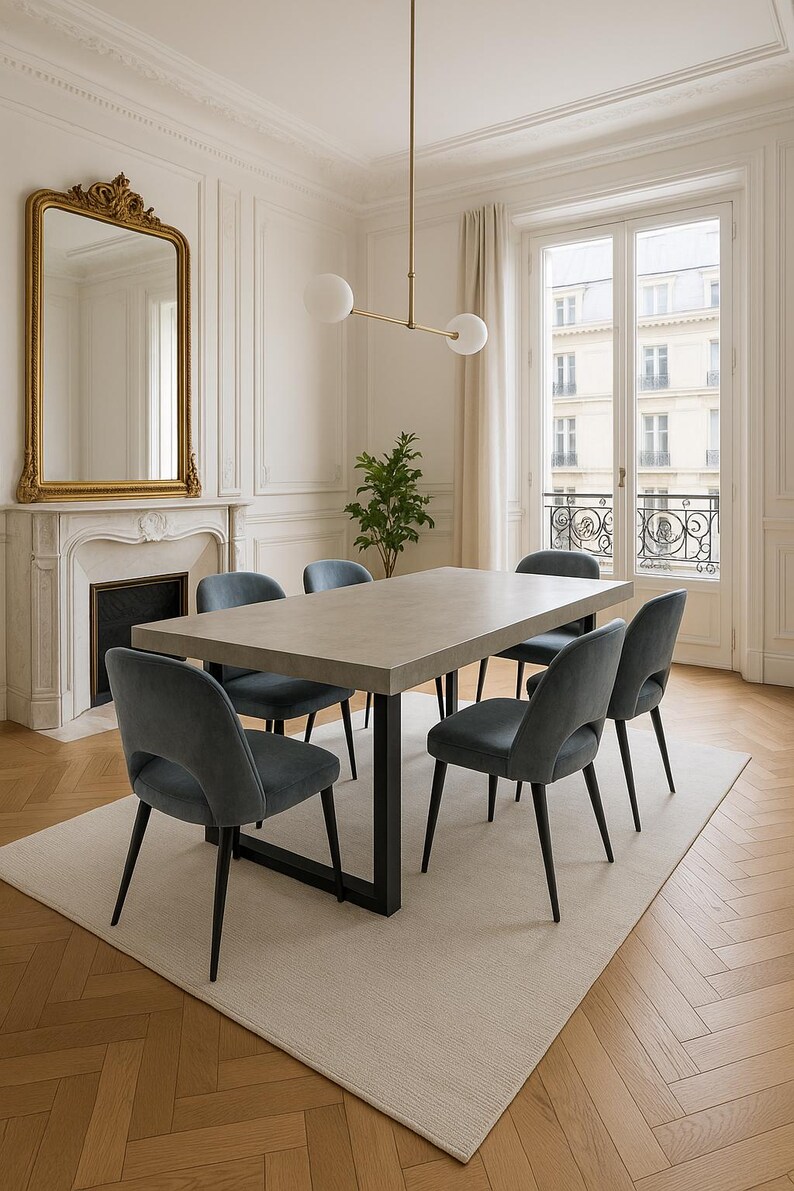 Table béton ciré sur mesure pieds métal en U – Image 3