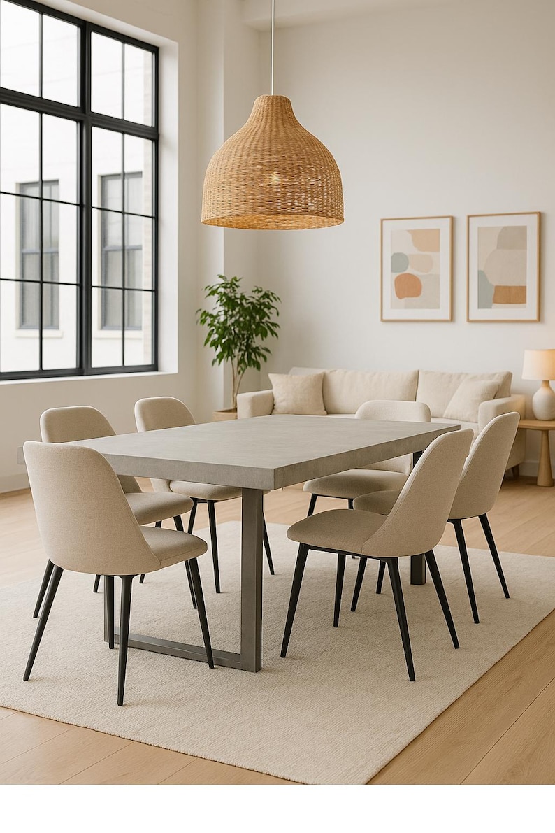 Table béton ciré sur mesure pieds métal en U – Image 5
