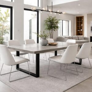 Table béton ciré sur mesure pieds métal en U