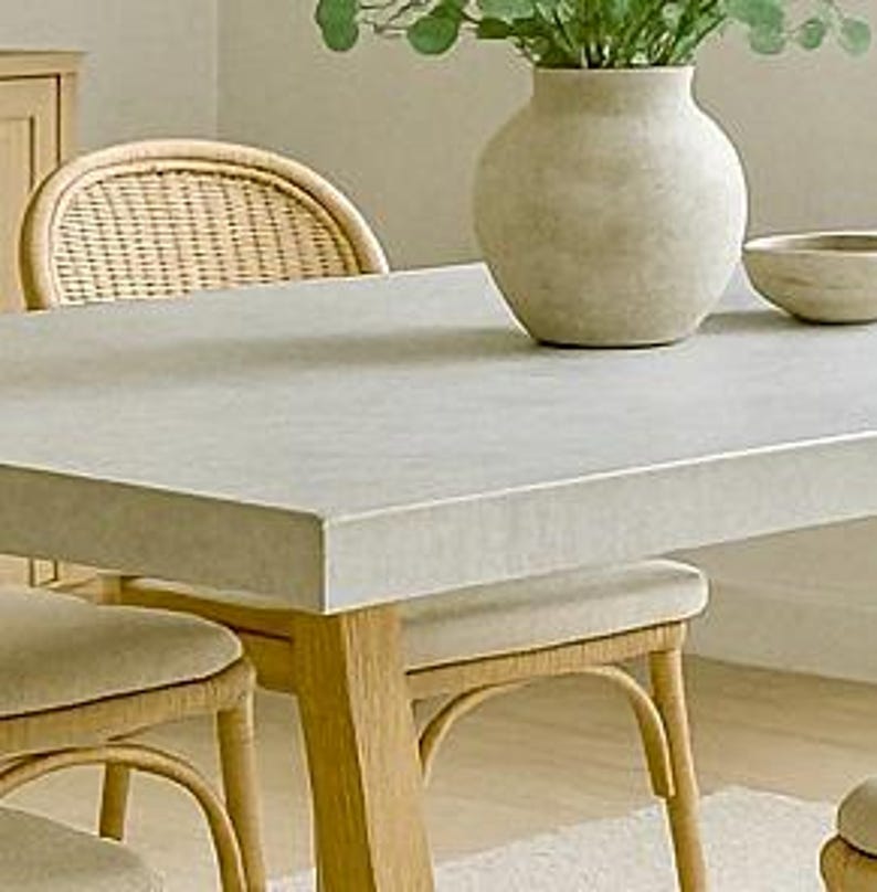 Table béton ciré pieds acier X – Image 17
