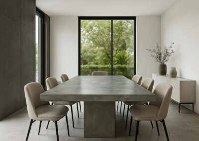 Table béton ciré double socle sur mesure – Image 3