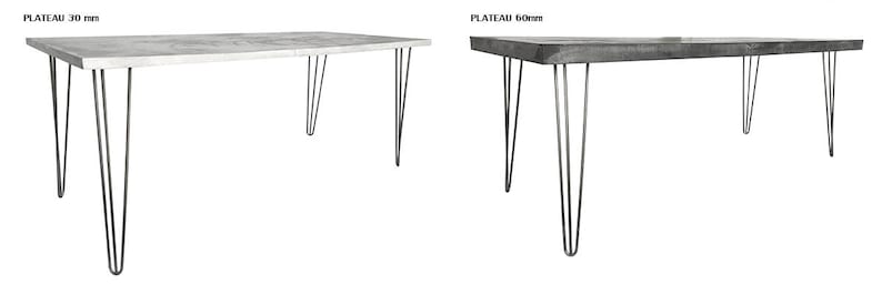 Table béton ciré pieds acier épingle – Image 11