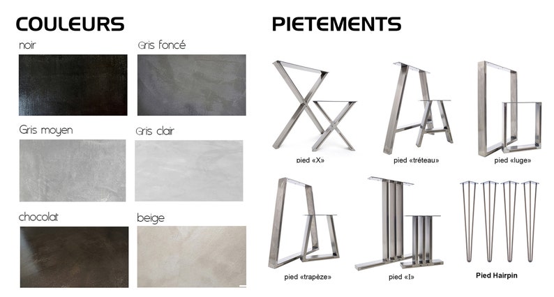 Table béton ciré pieds acier sur mesure – Image 17