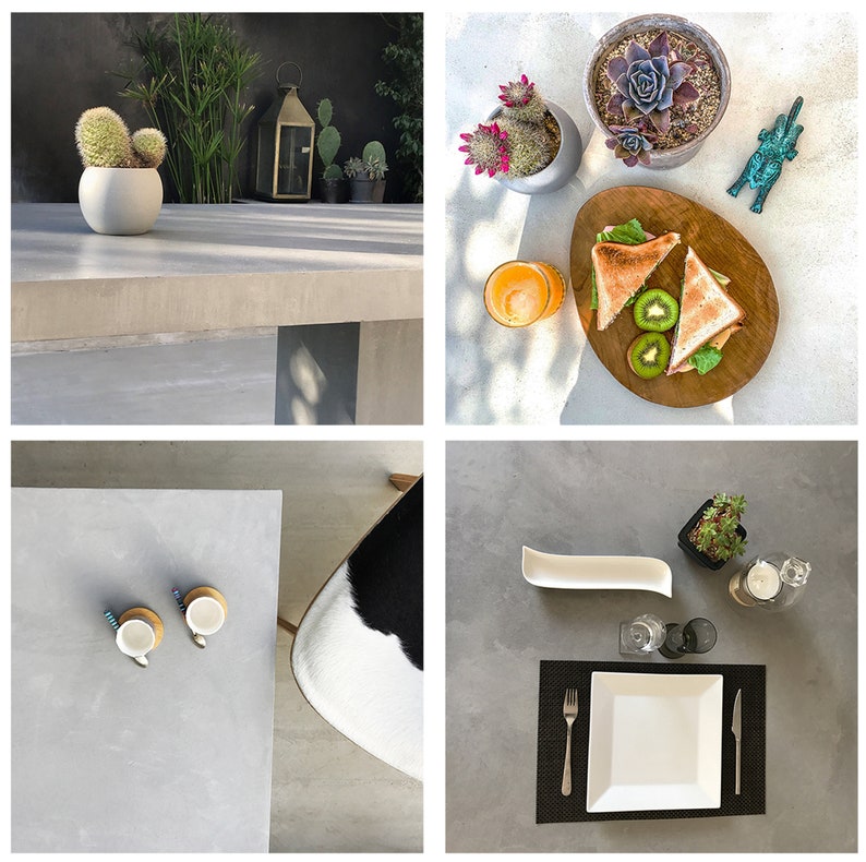Table béton ciré pieds fer plats – Image 6