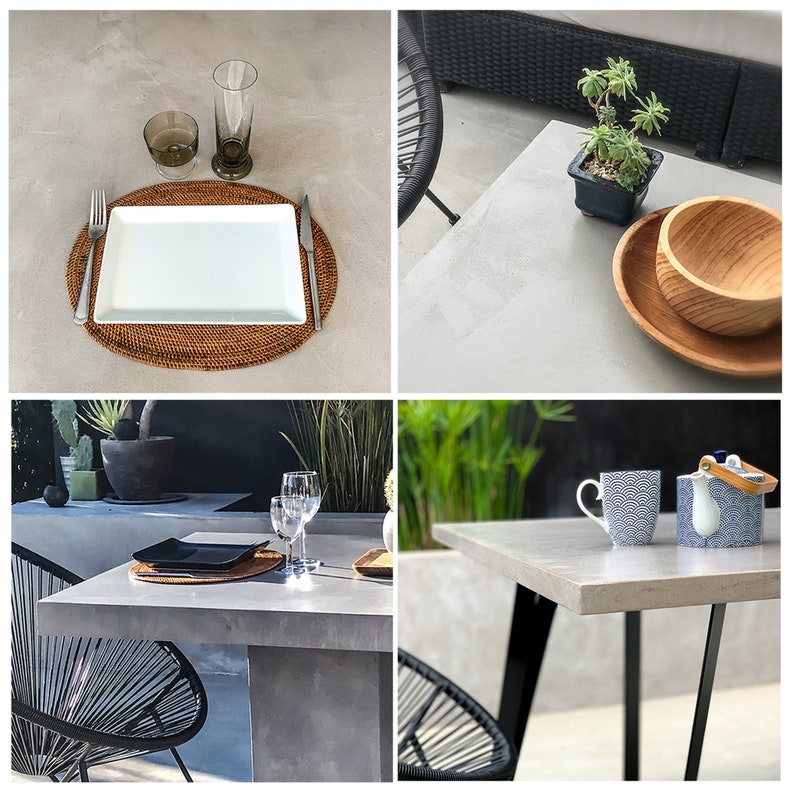 Table béton ciré pieds fer plats – Image 7