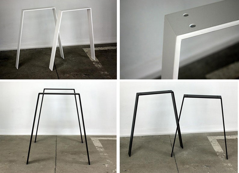 Table béton ciré pieds fer plats – Image 5