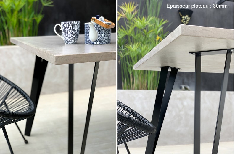 Table béton ciré pieds acier sur mesure – Image 13