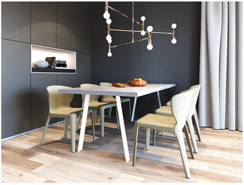 Table béton ciré pieds fer plats – Image 2