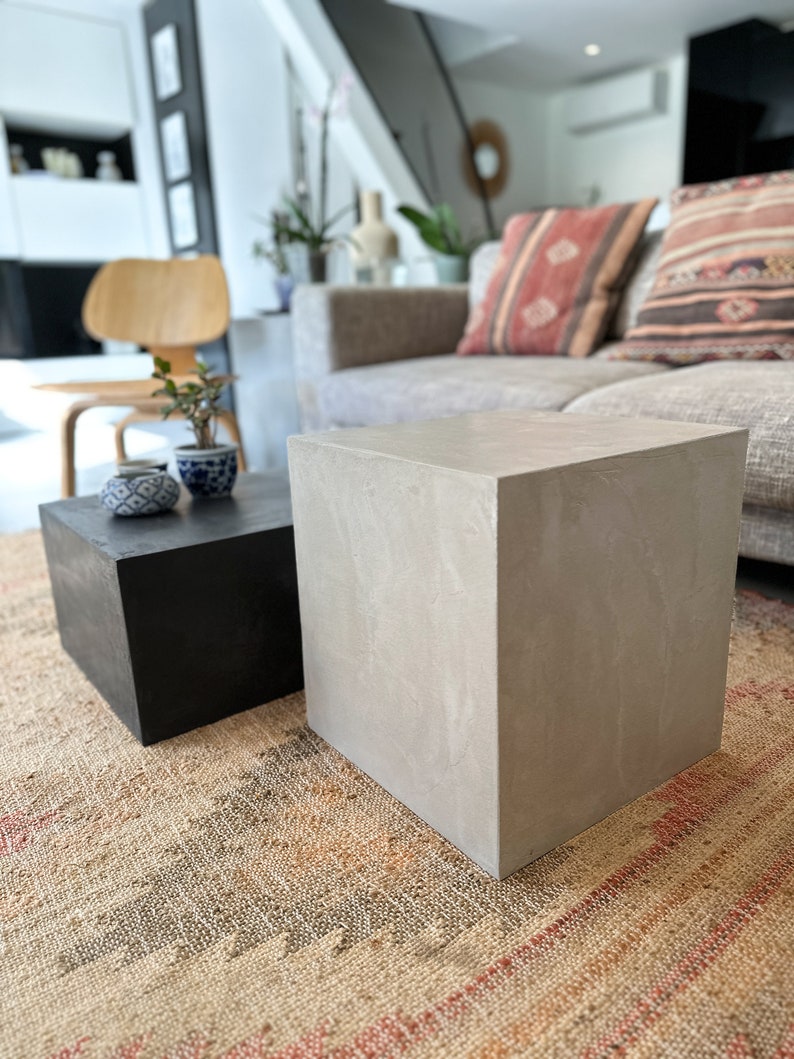 Meuble béton ciré en cube