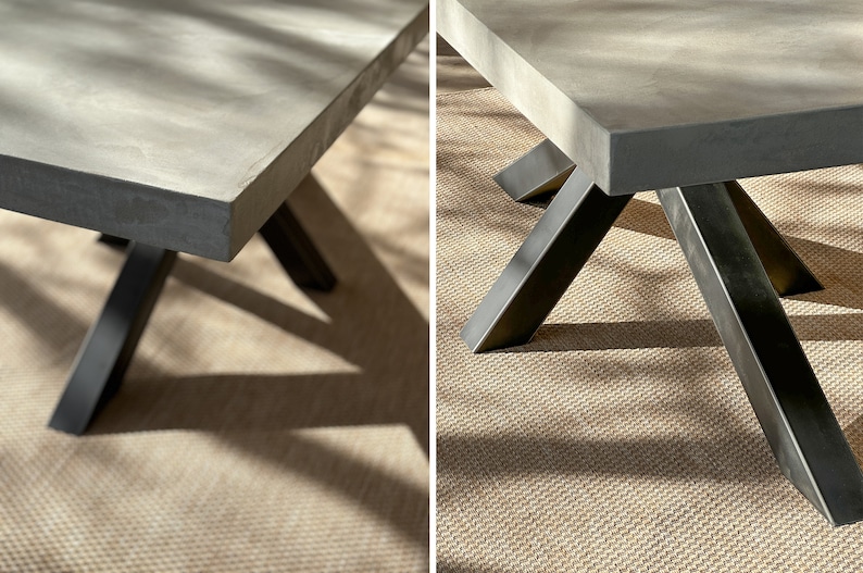 Table béton ciré pied Mikado métal – Image 7