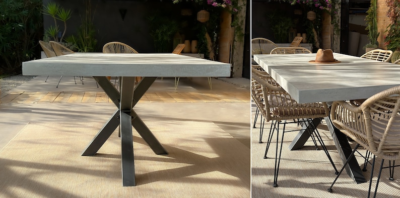 Table béton ciré pied Mikado métal – Image 8