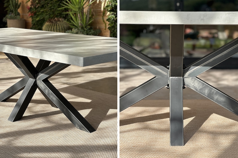 Table béton ciré pied Mikado métal – Image 9