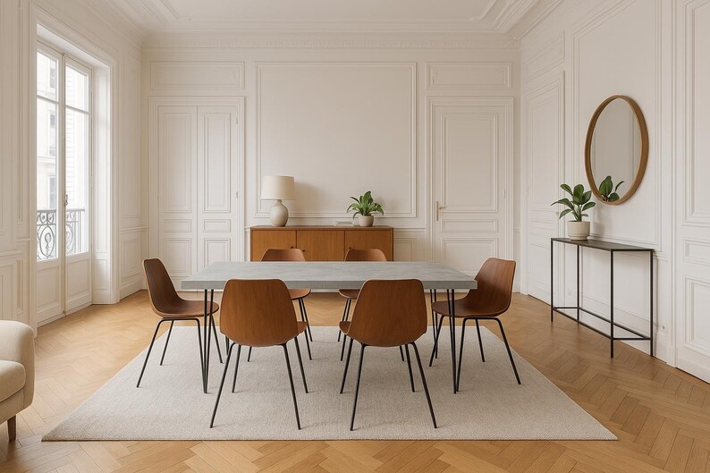 Table béton ciré pieds acier épingle – Image 5