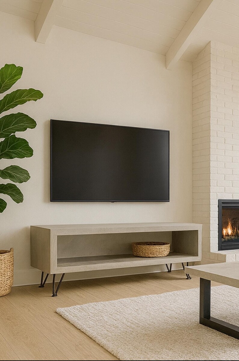 Meuble TV béton ciré sur mesure / table basse – Image 15