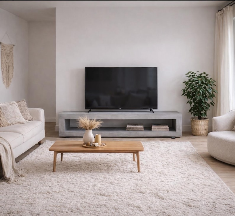 Meuble TV béton ciré sur mesure / table basse – Image 11