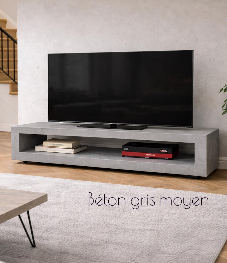 Meuble TV béton ciré sur mesure / table basse – Image 9