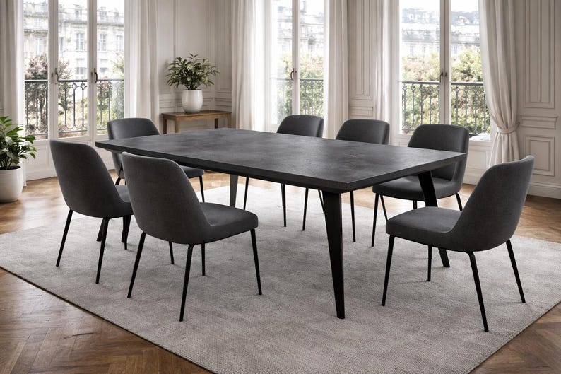 Table béton ciré pieds acier sur mesure – Image 10