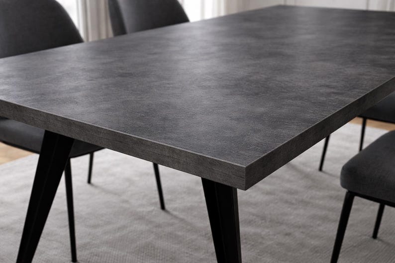 Table béton ciré pieds acier sur mesure – Image 11