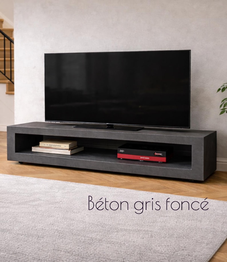 Meuble TV béton ciré sur mesure / table basse – Image 8