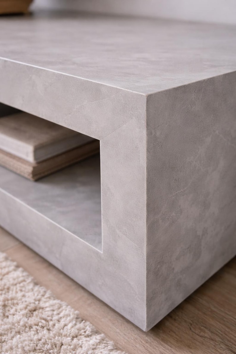 Meuble TV béton ciré sur mesure / table basse – Image 10